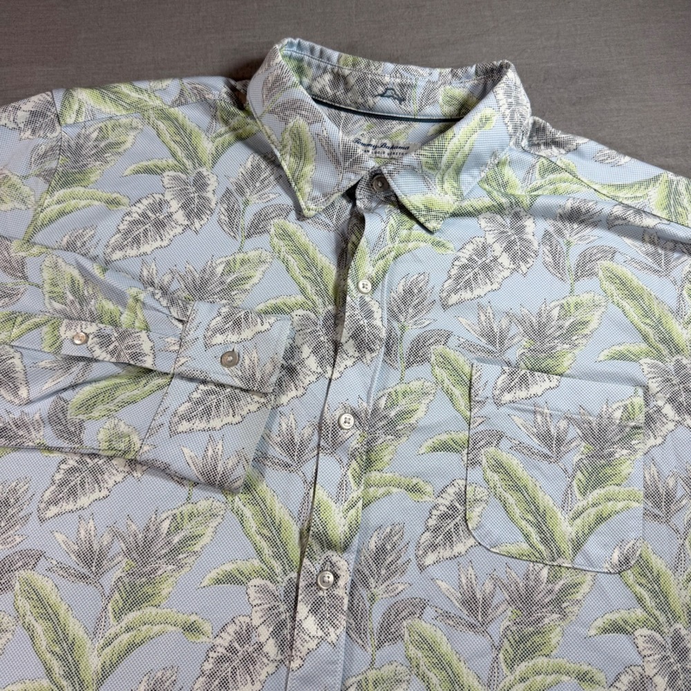 Tommy Bahama Button Down Mens 3XLT Blue San Lucio Stretch Tropical IslandZone